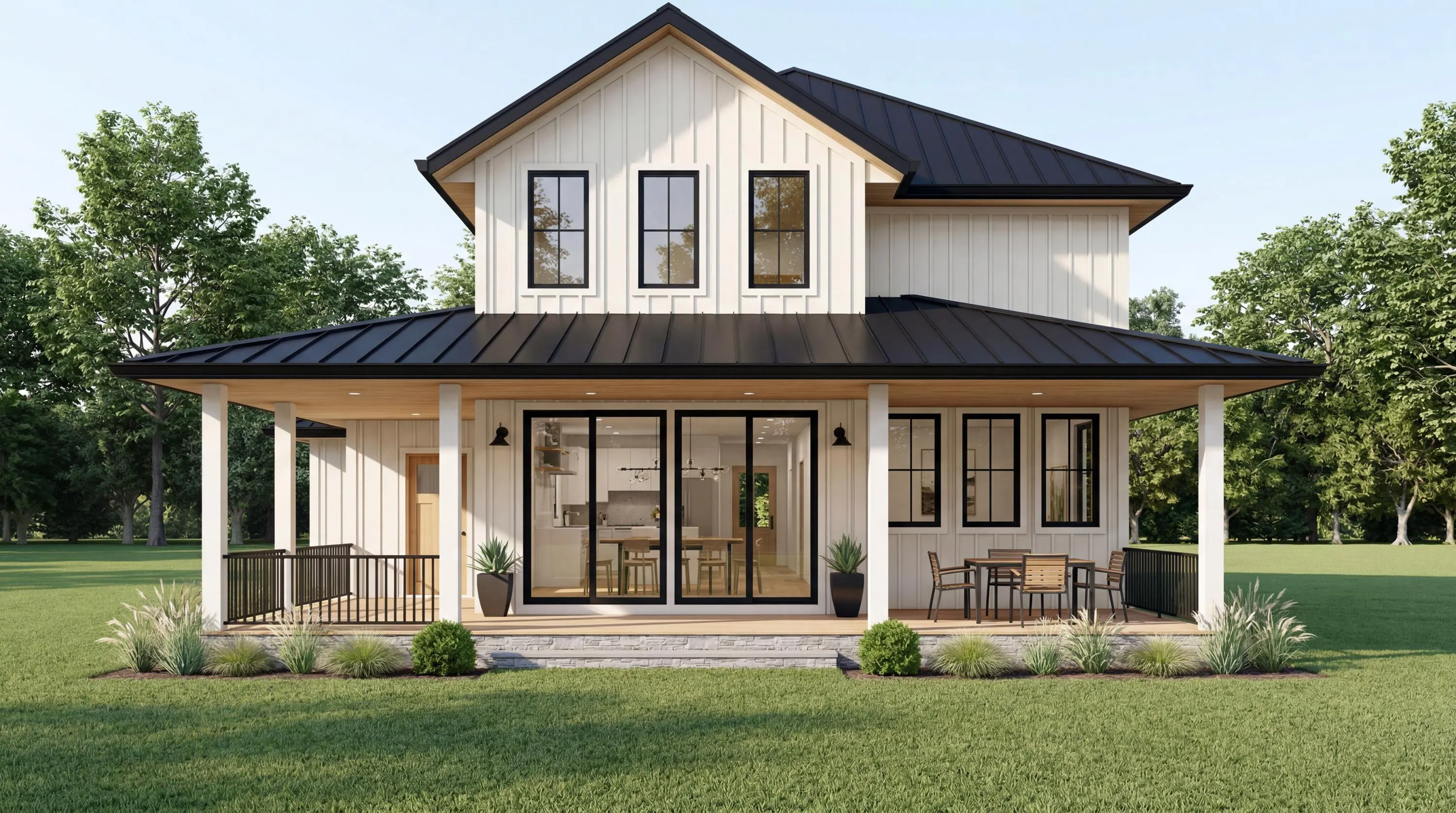Modern Farmhouse Plan, 4 Bedroom House Plan, 2 Story 