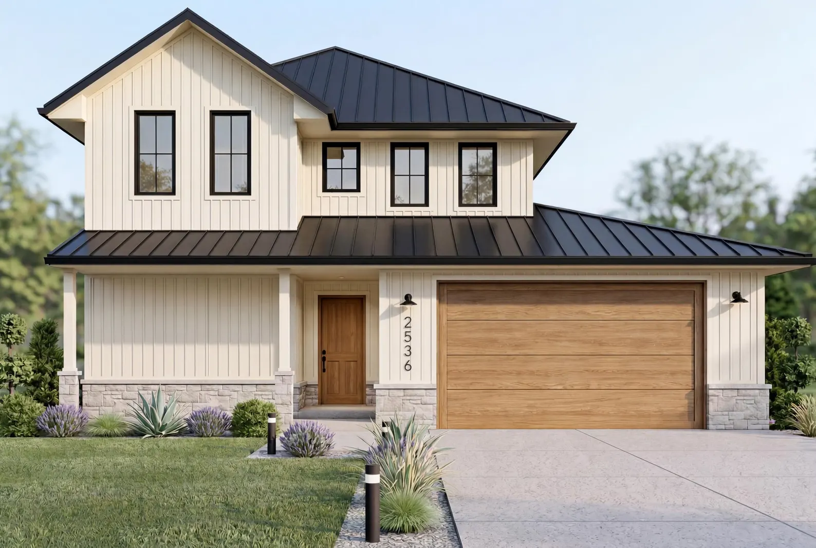 Modern Farmhouse Plan, 4 Bedroom House Plan, 2 Story Home Design,