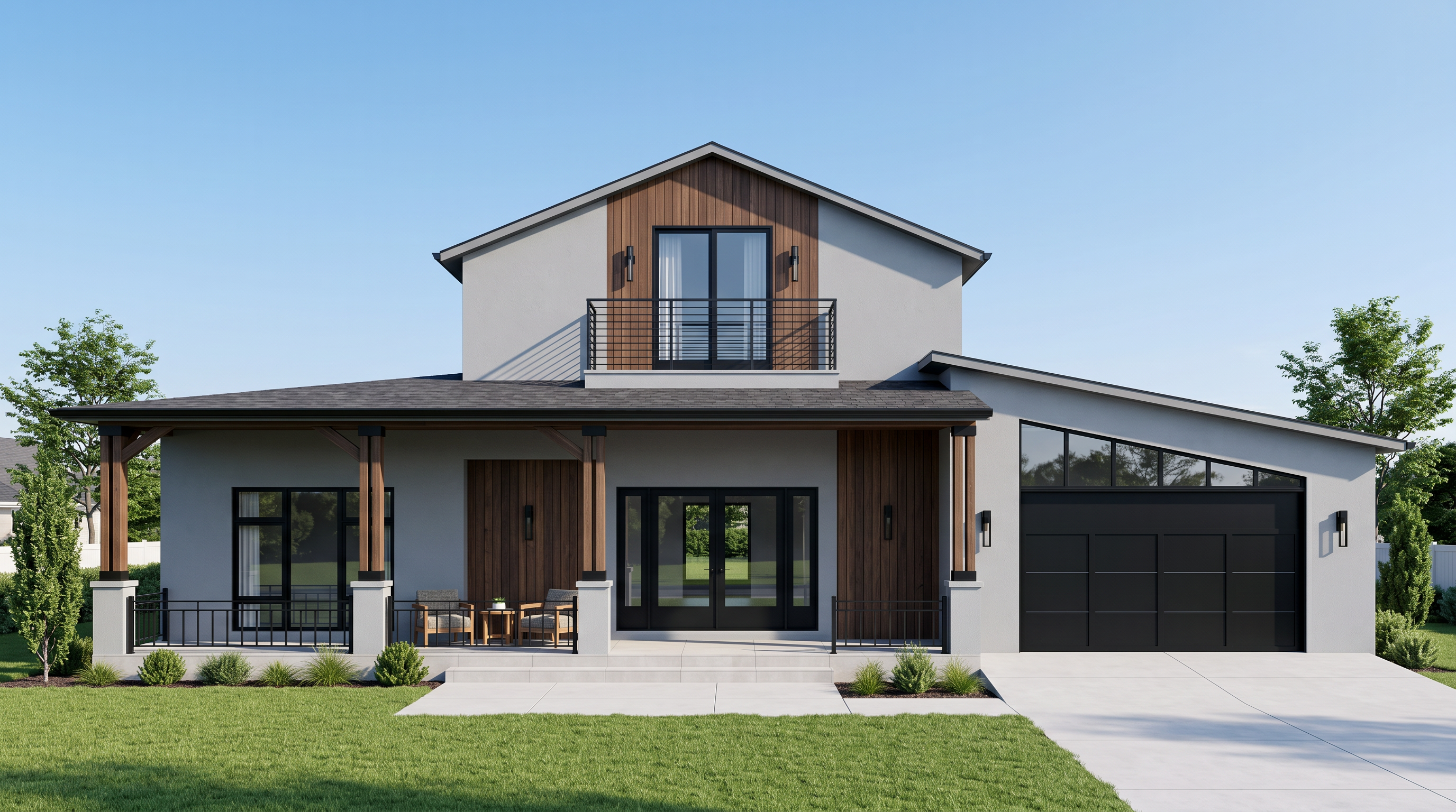 Modern Ranch House Plan, 4 Bedroom Home Design, Open Concept Floor Plan with Loft