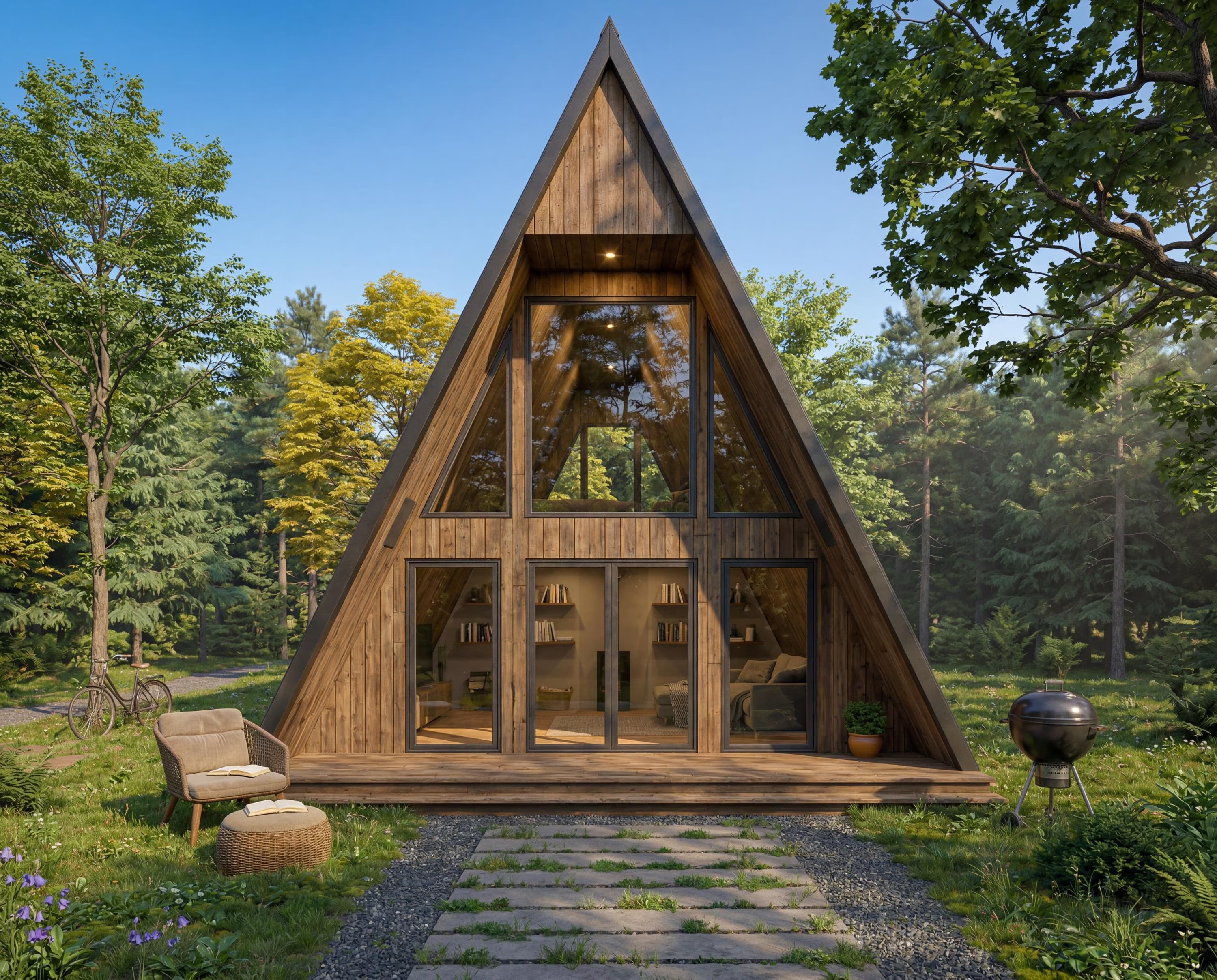 A Frame Cabin Plans 1034 Sq Ft | Tiny House Plans PDF 