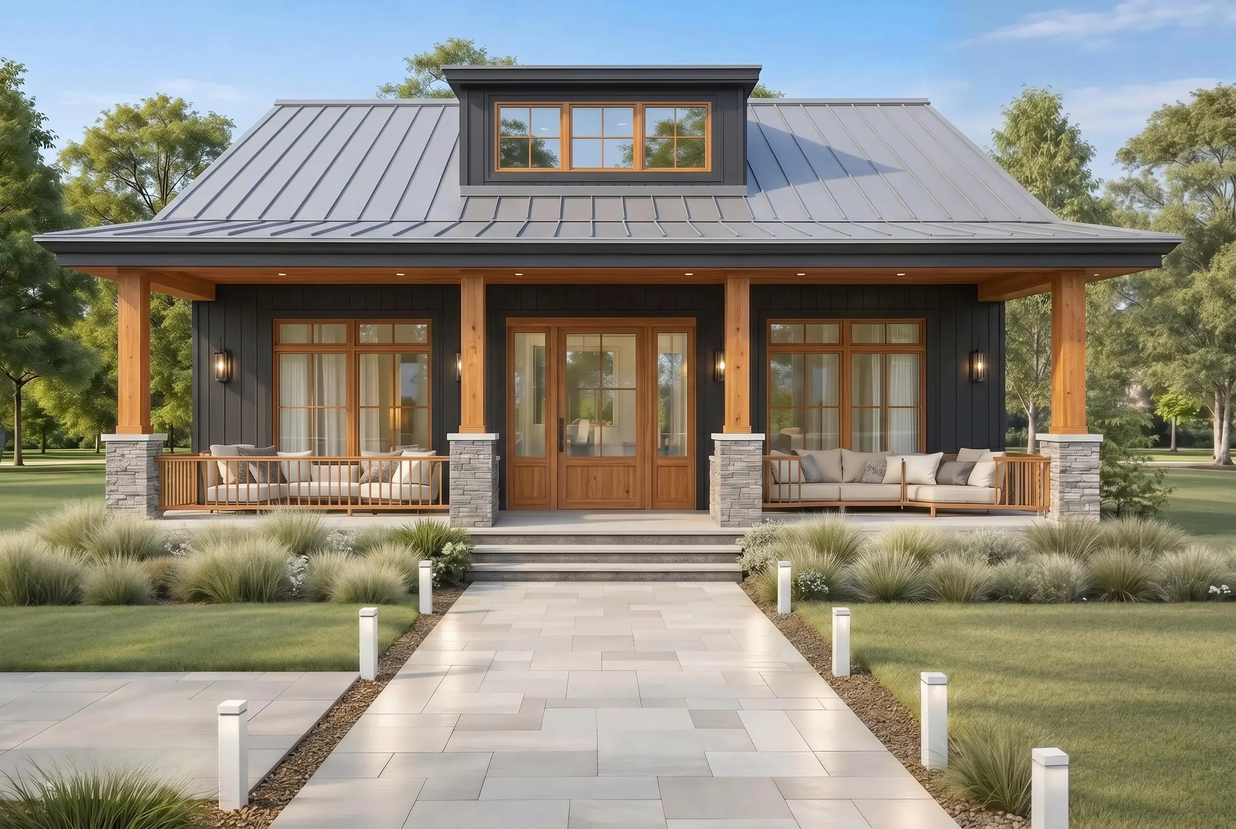 3 Bedroom House Plans 1460 Sq Ft, Single Story Modern Home Design