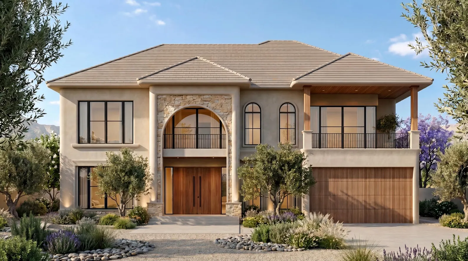 Luxury 6 Bedroom Modern Classical House Plan, 2 Story Villa Design, 4860 Sq Ft Home Blueprint