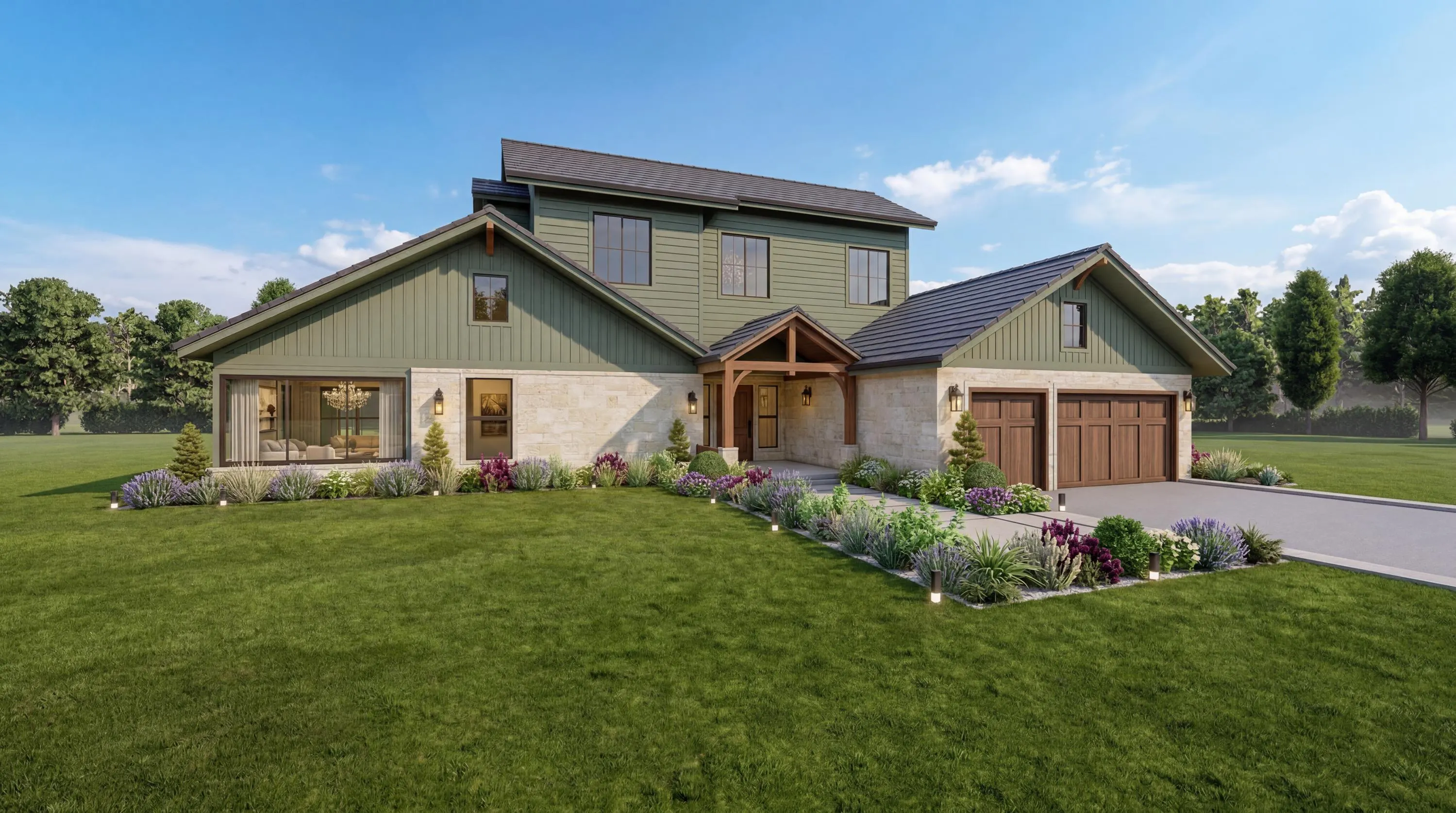 Modern Farmhouse House Plans PDF | 7 Bed 5 Bath + Gym + Loft + Office | 2-Story with Loft