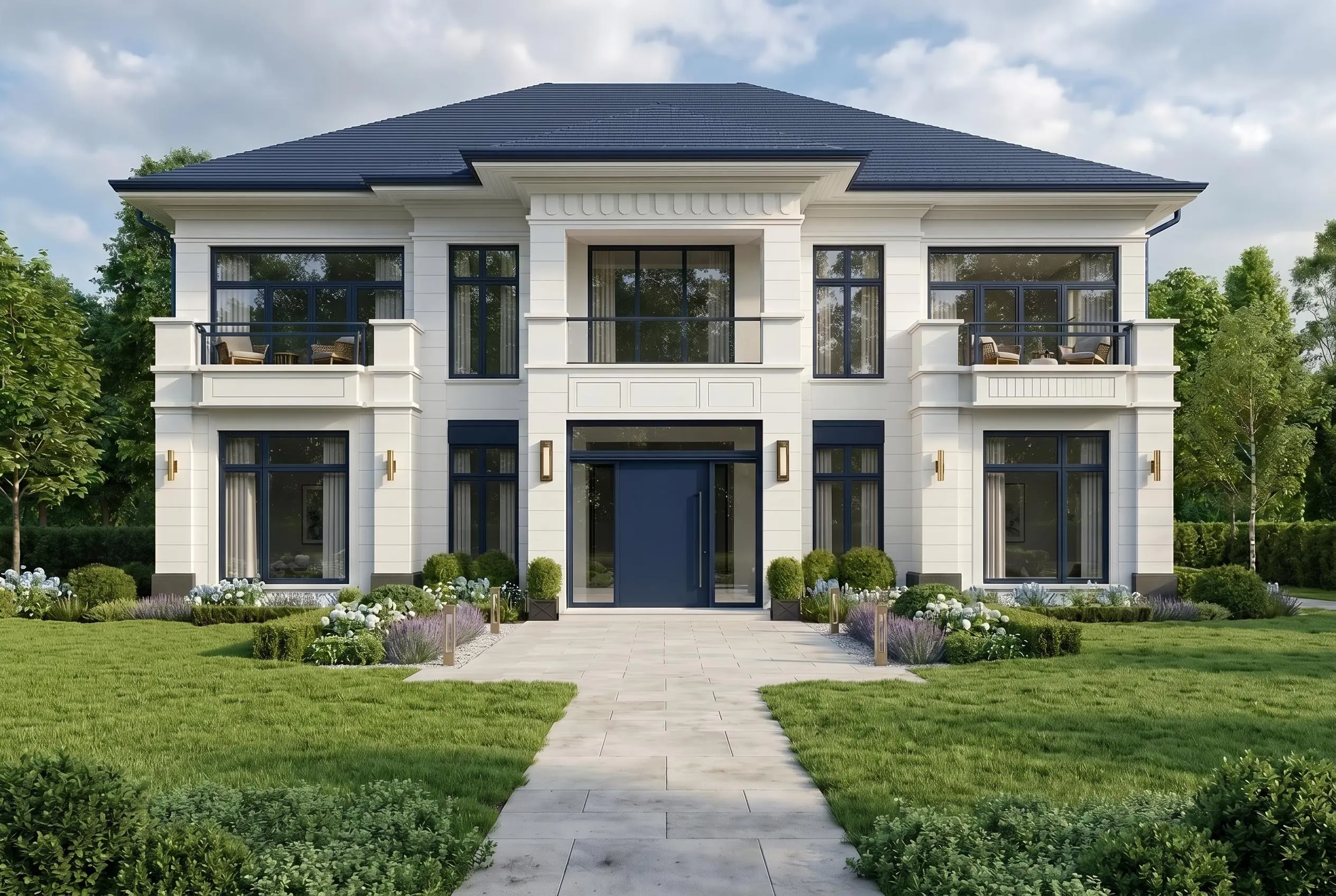 6 Bedroom Two Story House Plan, 4 Bath Large Family Home Floor Plan, 2970 Sq Ft